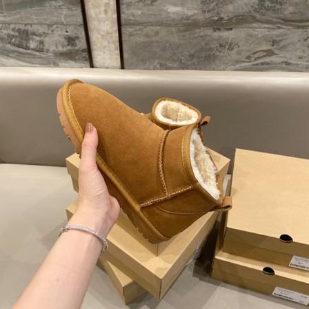 Vinter kort tub snöstövlar ull mini vattentät snö bomull Ugg ultra tan 40
