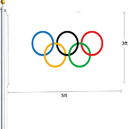 Olympisk flag, Paris OL 2024 flag, 150x90cm olympisk flagdekoration, OL 2024 dekoration, OL 2024 flag