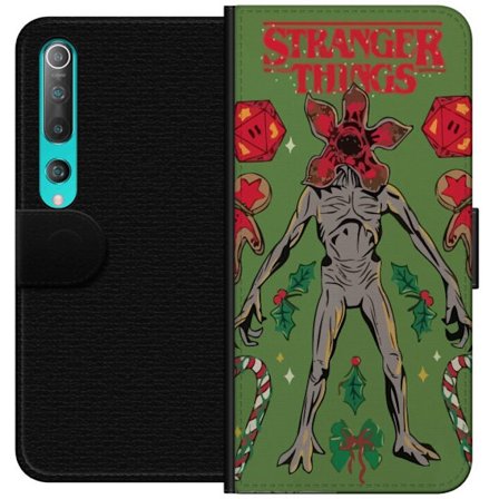 Xiaomi Mi 10 5G Lommeboketui Festlig monsterfigur med grønn bakgrunn, pepperkaker, polkagriser og retro skrekkstil; perfekt for høytidstema og farge