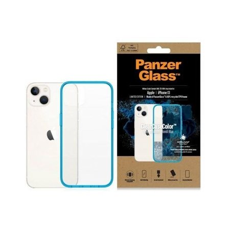 PanzerGlass ClearCase antibakteerinen iPhone 13/14/15 - Military Grade - läpinäkyvä sininen