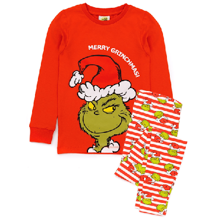 The Grinch Barn/Barn Slim Långärmad Julpyjamas Set 3-4 År Röd