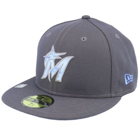 New Era - MLB Grå fitted Keps - Miami Marlins MLB22 Fathers Day 59FIFTY Charcoal Fitted @ Hatstore