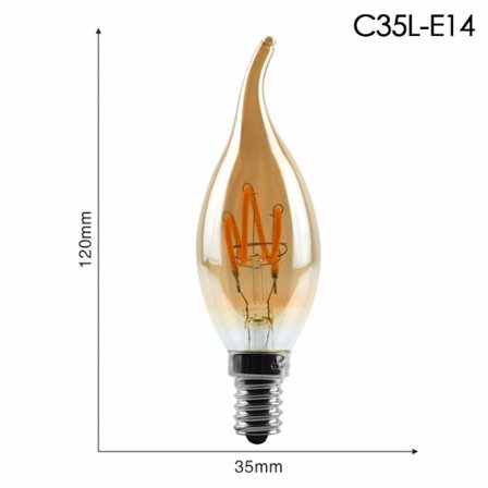 Vintage retro glödlampa C35L-E14 C35L-E14