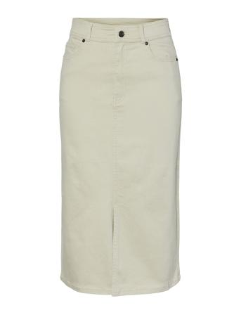 Yasdomana Hw Midi Denim Skirt S. Cream YAS