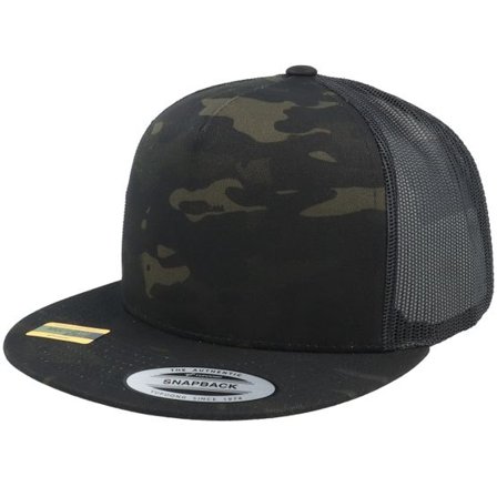 Yupoong - Camo trucker Keps - Black Multicam Trucker @ Hatstore