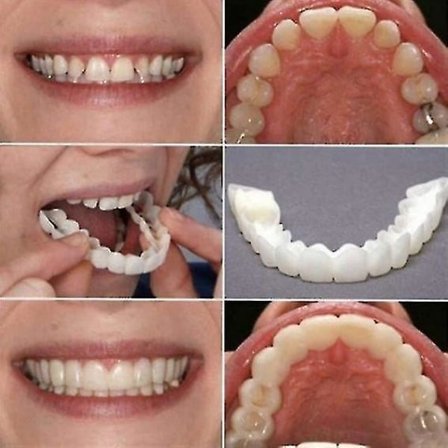 Ett par øvre og nedre høykvalitets proteser Umiddelbart smil Komfort Fit Flex Kosmetiske tenner Tannproteser Tenner Topp kosmetisk fasett Perfekt_max