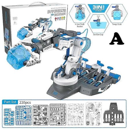Hydraulisk mekanisk arm-kit, byggsats för barn, leksak för att lära sig vetenskap, arm 1 3, mekaniska elektriska robotleksaker, pedagogisk
