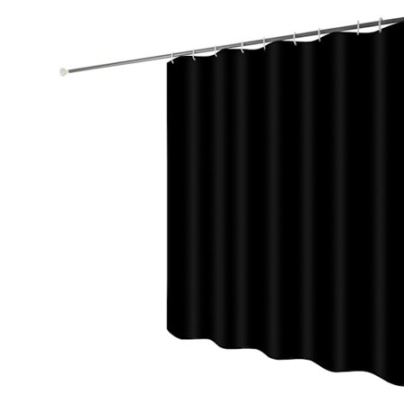 1 stk. Sort Bruseforhæng Vandtæt Skimmelsikkert Badeforhæng