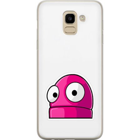 Kompatibel Mobilcover til Samsung Samsung Galaxy J6 Rosa tegneseriefigur med store øjne i legende og humoristisk stil