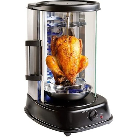 LIVOO DOM323 pystygrilli kebabille, kanapaisti 2,5 kg, vartaat | Rotary Rotisserie, Homogeeninen lämmön diffuusio | 1500