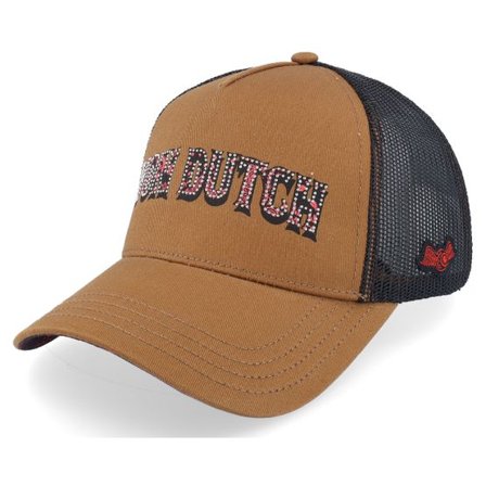 Von Dutch - Brun trucker Keps - Screen Print Black/Brown A-Frame Trucker @ Hatstore