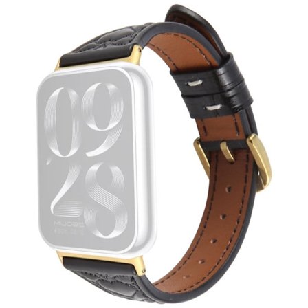 Klockarmband Xiaomi Redmi Watch 5 / Watch 4 / Smart Band 9 Pro / 8 Pro Hjärtmönster Präglad Cowhide läderrem - Svart