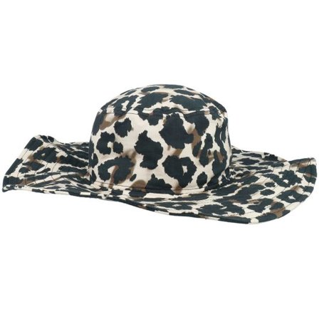 Seeberger - Grå sunhat Hatt - Cotton Fabric Floppy Nutria/Black Sunhat @ Hatstore