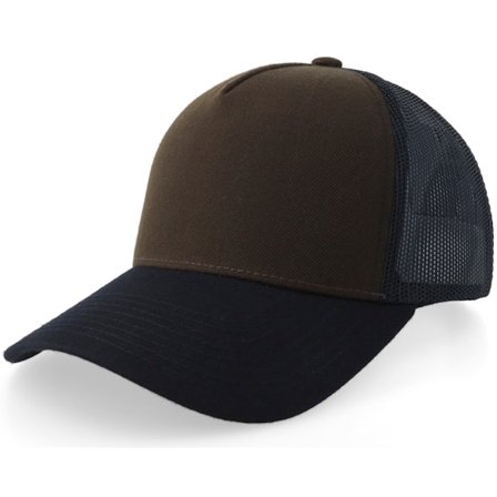 Equip - Blank Brown/Black A-frame Trucker Trucker Brown Cap - @ Hatstore