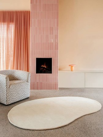 Tapis De Laine Uni Beanie Blanc Ivoire Oeko-Tex