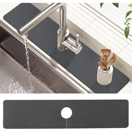 Køkkenvaskarmaturmåtte, 61 cm lang Diatom Mud Armatur Drypbakke, Superabsorberende Hurtigtørrende Vask Splash Guard, Skridsikker Køkkenpude