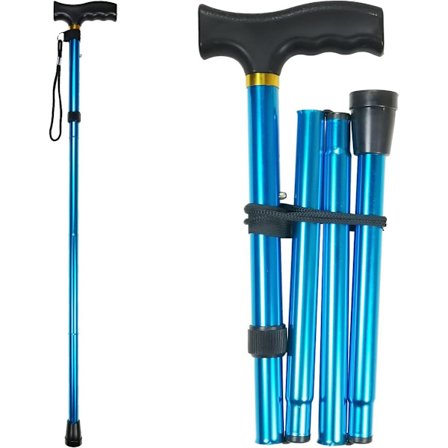 Nordic walking stave, justerbare Nordic walking stave, vandrestave, foldbar vandrestok, letvægts vandrestok, vandrestok, rollator, blå