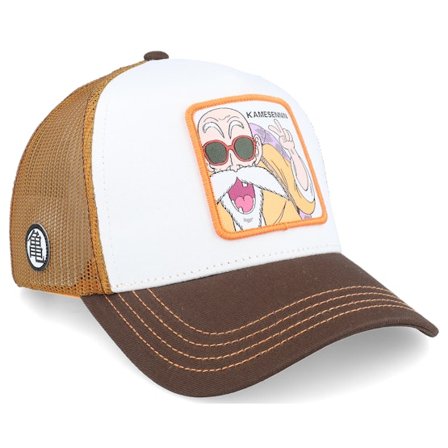 Capslab - Weiss Trucker Cap - Dragon Ball Kame Brown/White A-Frame Trucker @ Hatstore