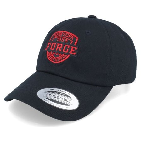 Iconic - Svart unconstructed Keps - "Ny Red Force Black Dad Cap " @ Hatstore