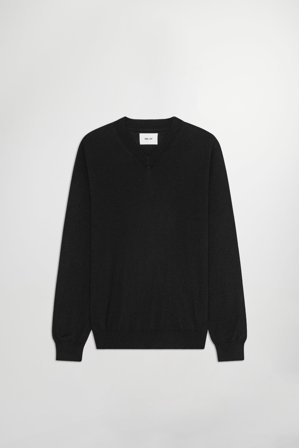 NN.07 Serge V-Neck 6584 Sweater Male Black Certified Wool