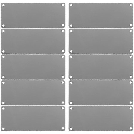 10 stk. Navneskilte DIY Gravering Tomme Skilte Multifunktionelt Metalskilt Tomme 10.00X4.00X0.05CM