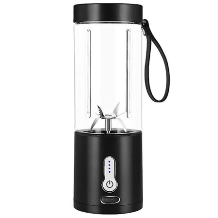 (svart) Bærbar Blender for Smoothies og Shakes, 530ML Mini Blender med Type-C Oppladbar og 6