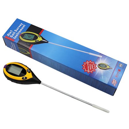 4 i 1 Elektronisk Jordprøveapparat Jord-pH-Tester Lysindikator Temp