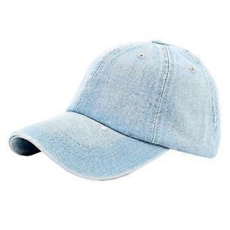 Dame Herre Vintage Vasket Denim Baseball Caps Pustende Maljer Blank Casquette Utendørs Sport Justerbar for Snapback Pappa Lyseblå (Lyseblå)