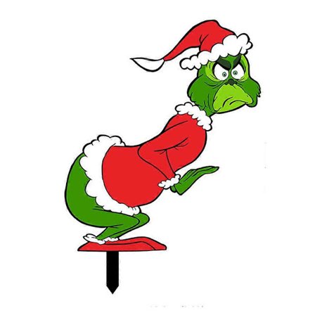 Grinch Juletræsplakater med Stager til Julefest Have Græs Plæne Udendørs Dekoration (FMY)