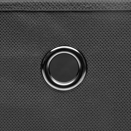 vidaXL Förvaringslådor med lock 4 st 28x28x28 cm grå
