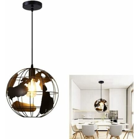 Retro Hänglampa Tak Metall Inomhus Industriell Hänglampa Armaturer E27 Kreativ Globus Kronljus Jord Kronljus