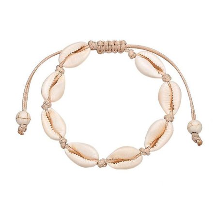 Säädettävä valkoisilla simpukoilla koristeltu rannekoru - Valkoinen Valkoinen