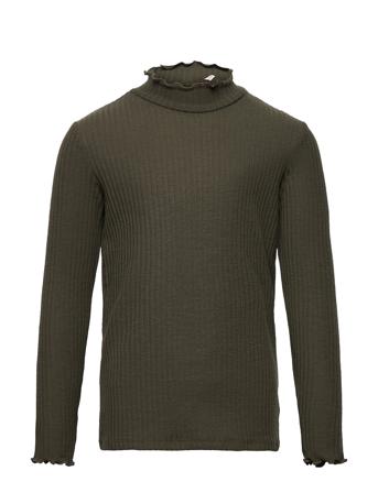 Konnella L/S High Neck Top Cp Jrs Green Kids Only