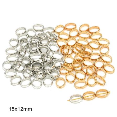 50 stk. To hull CCB Beads Ramme Spacer Beads DIY Halskjede Armbånd - Perfet F
