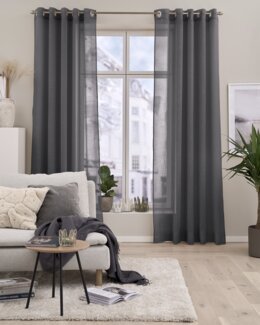 Yksivärinen Rengasverho Noah kuviolla 2/pak Antracit