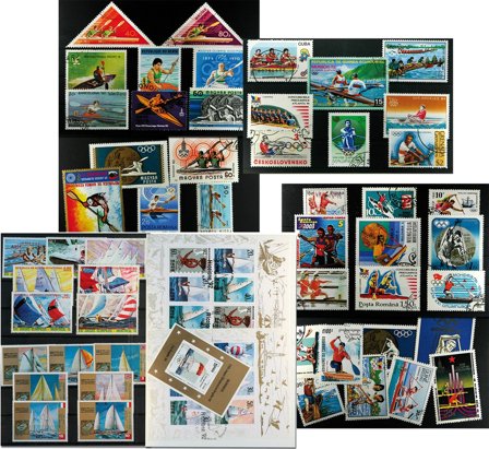 Sejlads - 4 frimærkepakker samlet