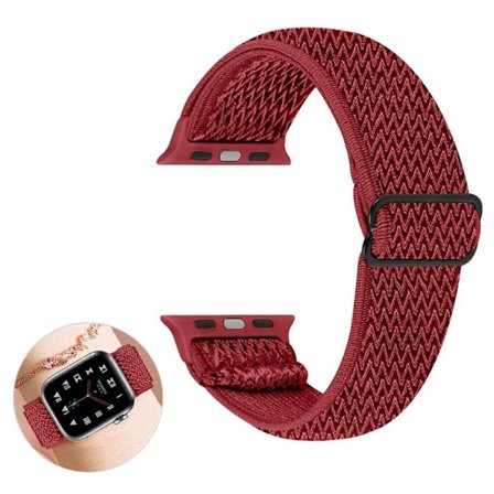 Apple Watch 42mm - 44mm nylon design klockarmband - Röd