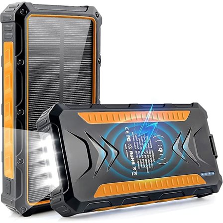 Solar Power Bank Camping Lantern Wireless Charger Portable High Capacity Ip6 Waterproof Emergency Power Supply