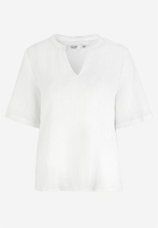 Cellbes of Sweden - Bluse i rynket bomull i hvit for damer i størrelse 42/44