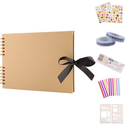 DIY Album Kreativ Sløyfe Samling Album Bok Kraftpapir