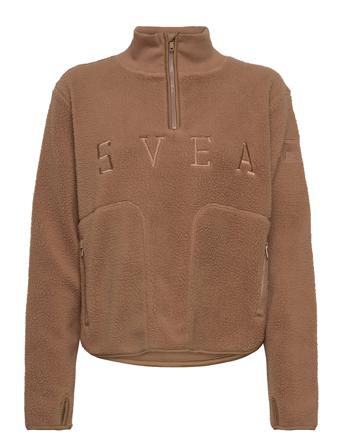 W. Half Zip Pile Sweatshirts & Hoodies Fleeces & Midlayers Brun Svea