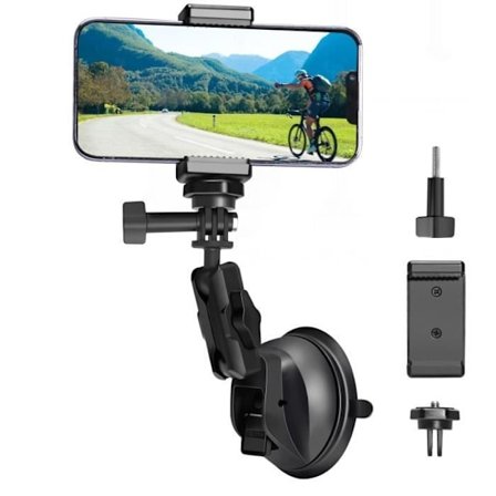 AFAITH Universal Biltelefonholder Sugekop Adapter 1/4 Justerbar 360° til Mobiltelefon GoPro Insta360