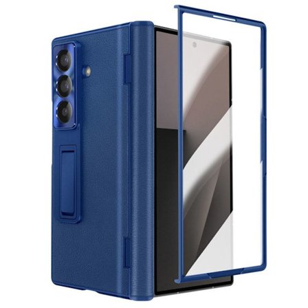 Hel-full cover til Samsung Galaxy Z Fold 7 med hærdet glas og kickstand i blå