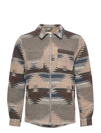 Aztech Woven Overhshirt Zip With Flag Label Overshirts Brun Revolution