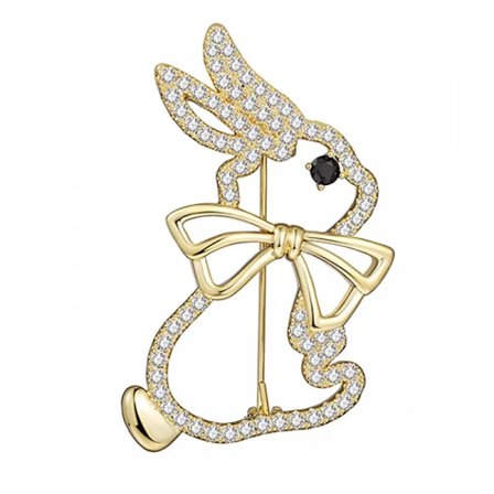 Rhinestone Kanin Brosch Pin Lapel Pin Cartoon Bow Kanin Brosch Fashi