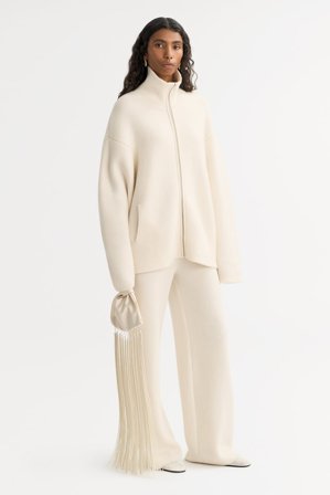 Soft Goat - Double knit Cardigan - Cashmere cardigan - XL - Feather White