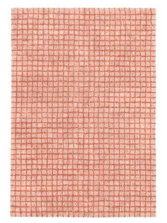 Washable Checkered Linn Pink/Terracotta Small Oeko-Tex Rug