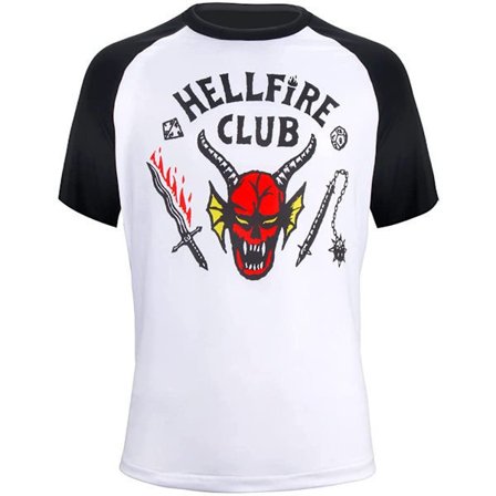 Unisex Hellfire Club Stranger Things T-shirt Dame/Herre Langærmet Top 0619 Lange ærmer M Lange ærmer M