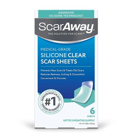 1-5 æsker Scar Away medicinsk-kvalitet transparente silikone ar-plastre, 6 plastre per æske.