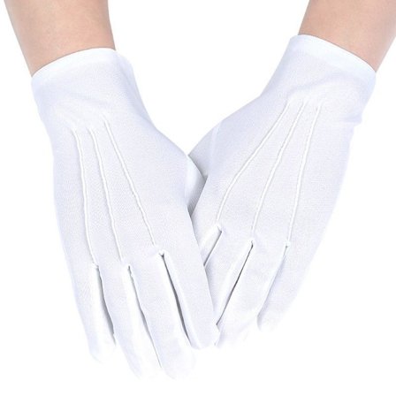 1 par hvide nylonhandsker